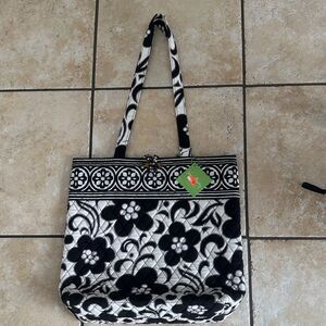 Vera Bradley Black and White Floral Tote